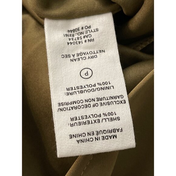 Avec Les Filles Olive Midi Dress Size 6 Beaded Floral Accent Halter Neck Cutout - Picture 9 of 9